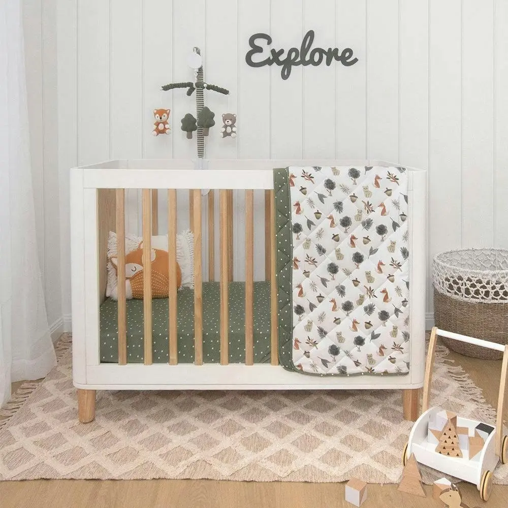 Living Textiles | Quilted Reversible Cot Comforter - Forest Retreat