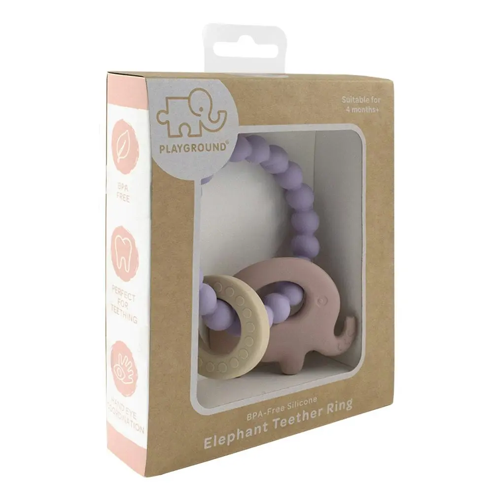 Playground by Living Textiles | Silicone Elephant Teether - Lilac