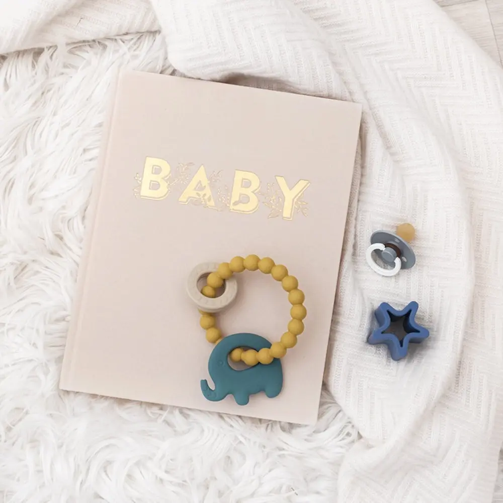 Playground by Living Textiles | Silicone Elephant Teether - Steel Blue