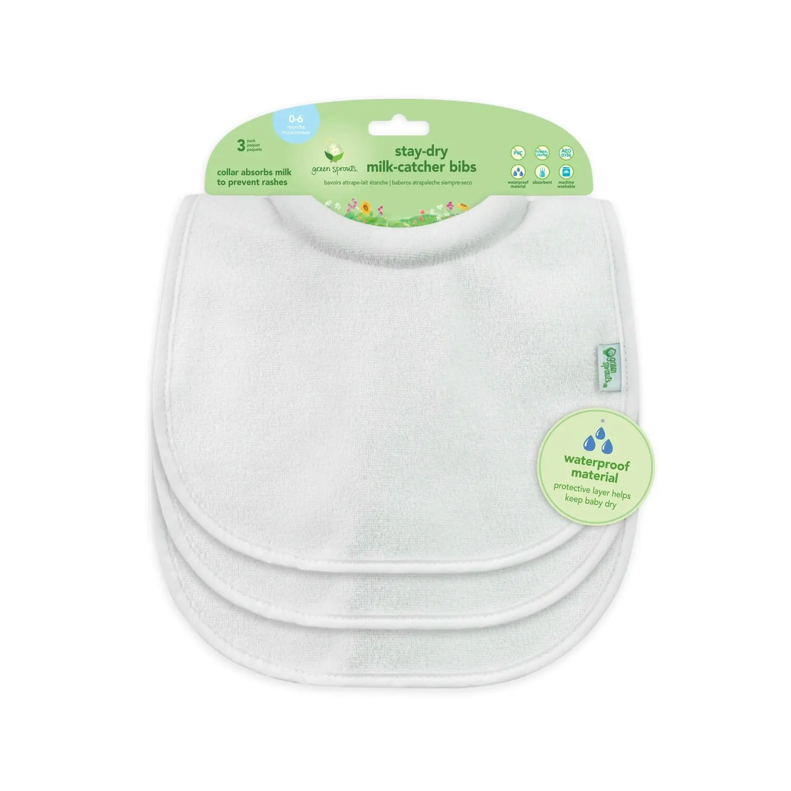 Green Sprouts | Bibs Milk Catcher - Stay Dry (3pk)- 0/6months