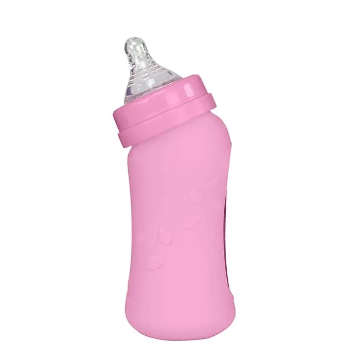 Green Sprout | Glass Baby Bottle with Silicone Cover - 236ml