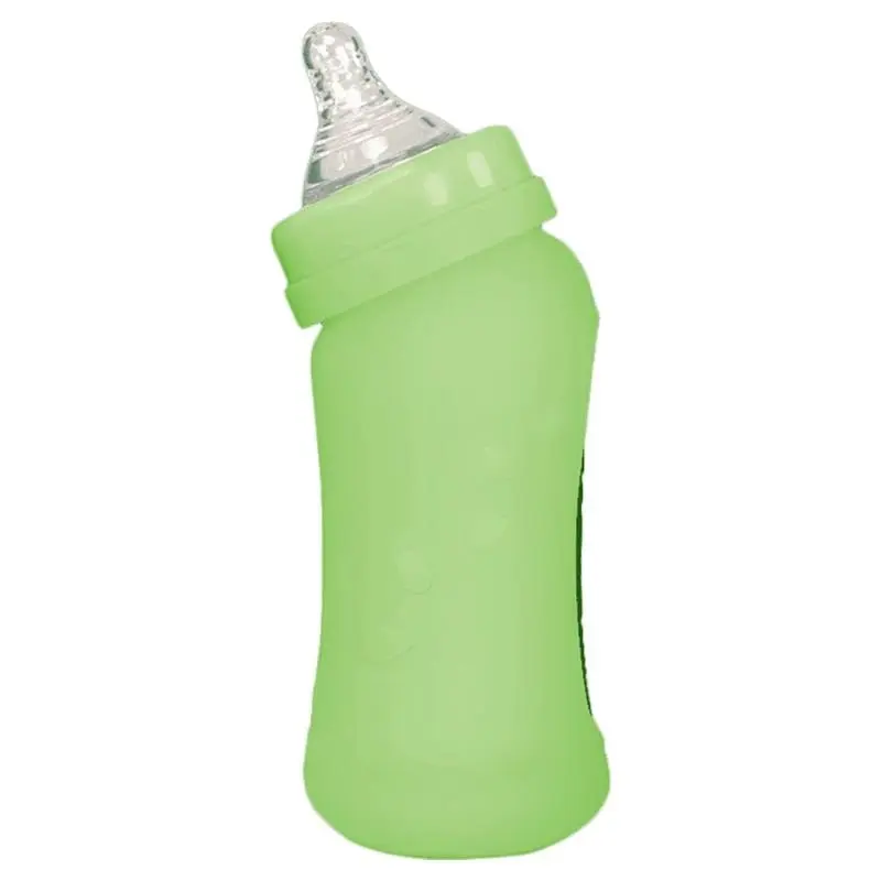 Green Sprout | Glass Baby Bottle with Silicone Cover - 236ml