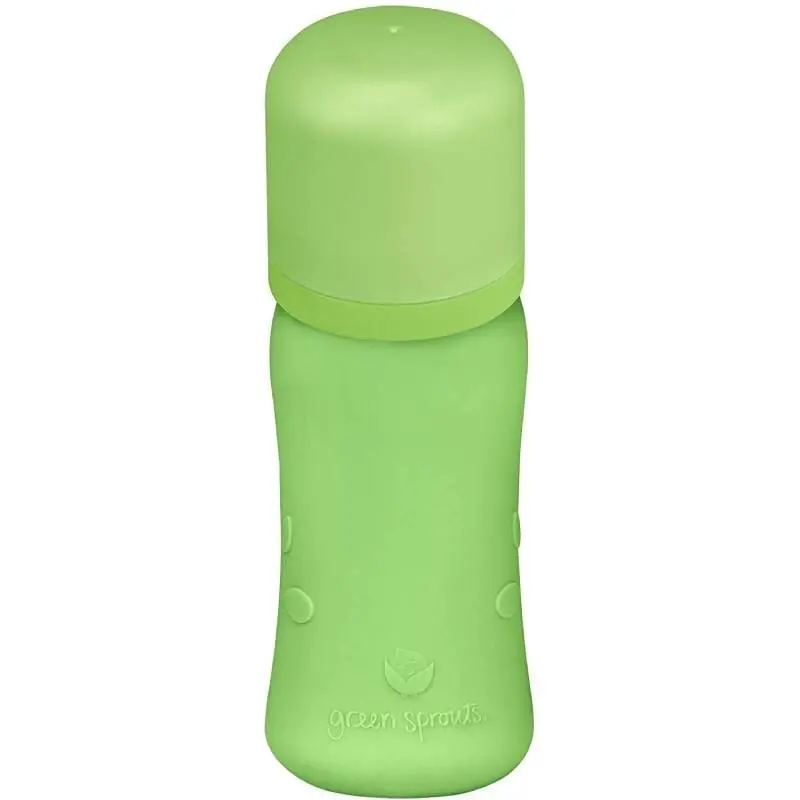 Green Sprout | Glass Baby Bottle with Silicone Cover - 236ml