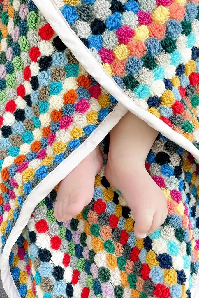 Miss April | Pompom Turkish Cotton Hooded Baby Towel - Candy