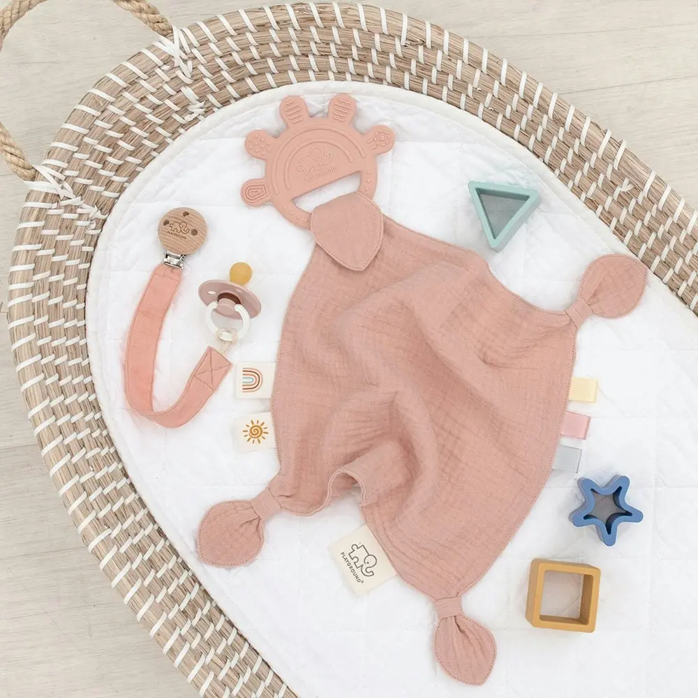 Playground by Living Textiles | Silicone Comfort Teether - Rose