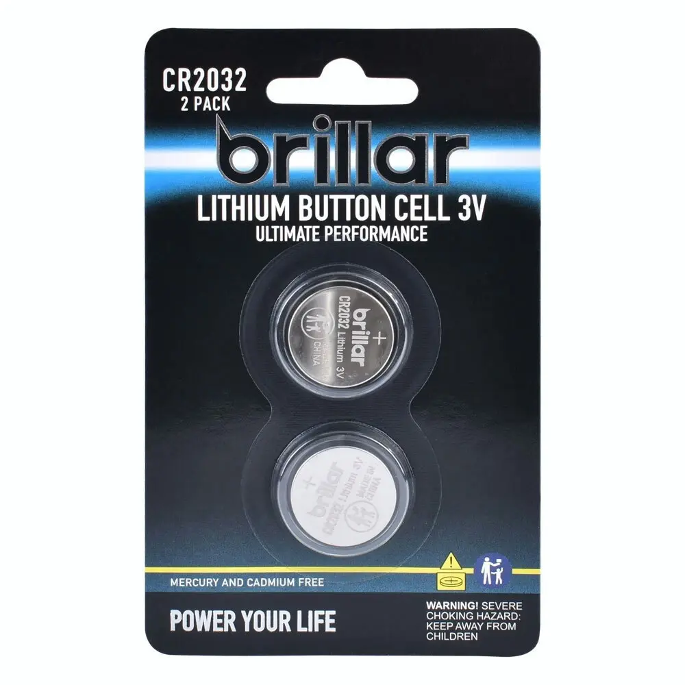 12pc Brillar Lithium Button Cell 3V Long Lasting Coin Batteries - Cr2032