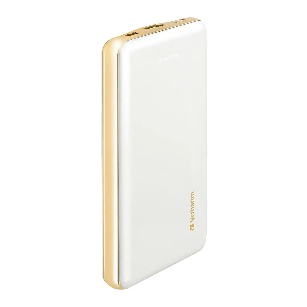 Verbatim QC 3.0 Universal 8000mAh Power Bank External Battery Pack White/Gold