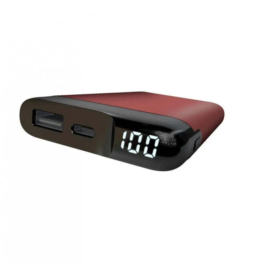 ChargeCore 5000mAh Power Bank USB-C/USB-A Portable External Battery Charger Red