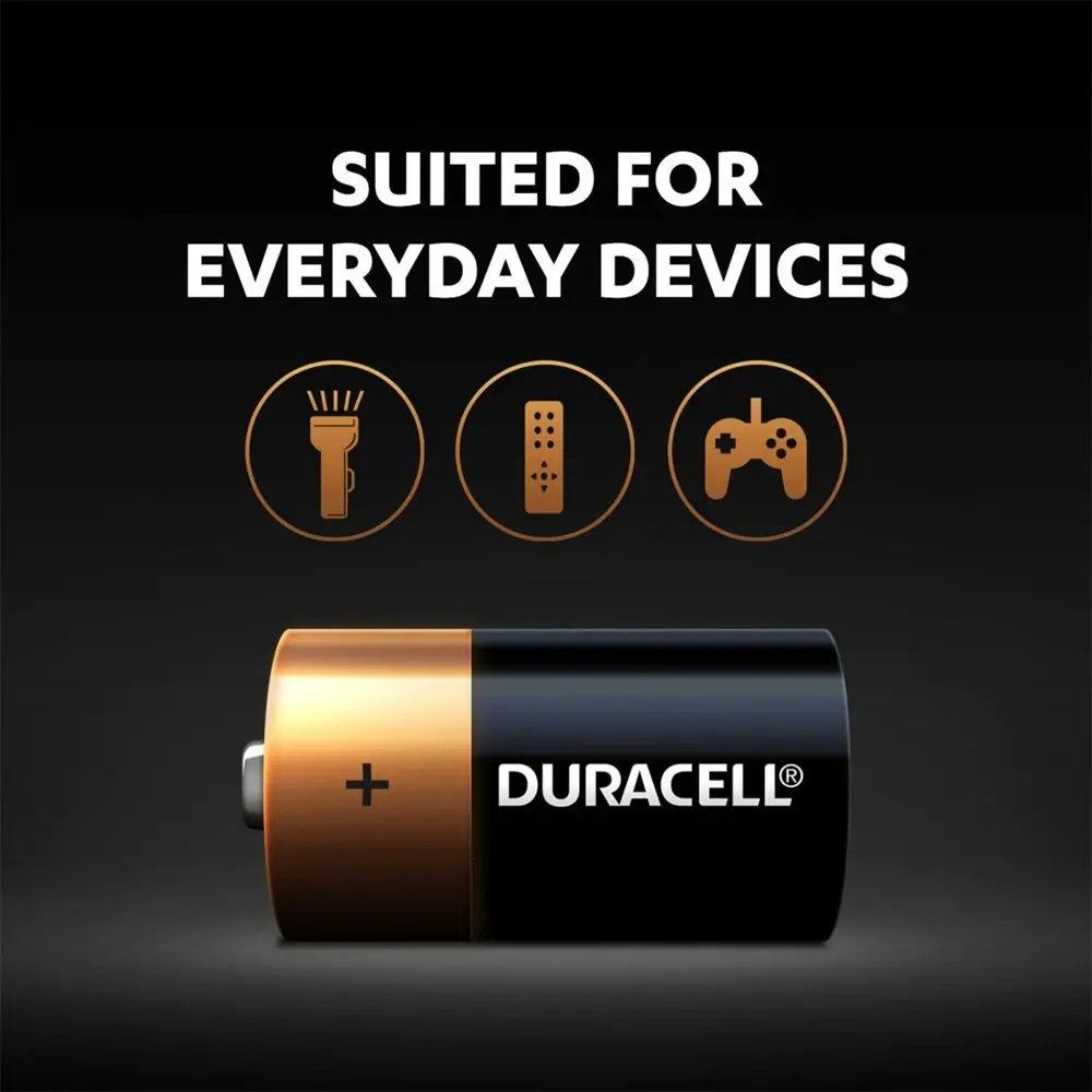 4pc Duracell Coppertop C Size Alkaline Battery Pack Single Use Batteries