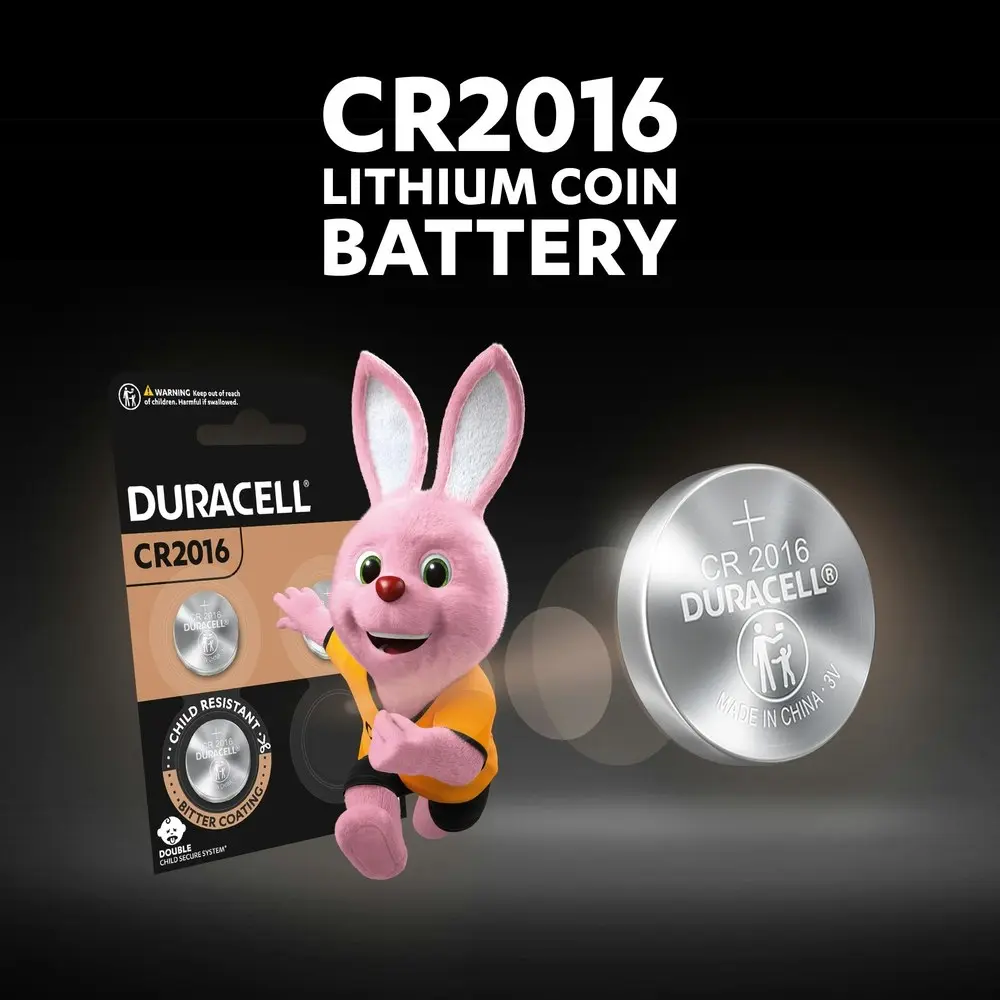 2pc Duracell Specialty 2016 Lithium Coin Battery Pack Single Use