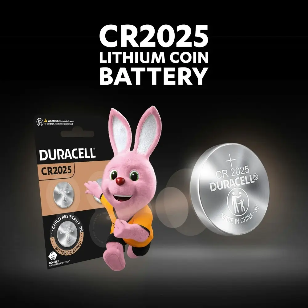 2pc Duracell Specialty 2025 Lithium Coin Battery Pack Single Use