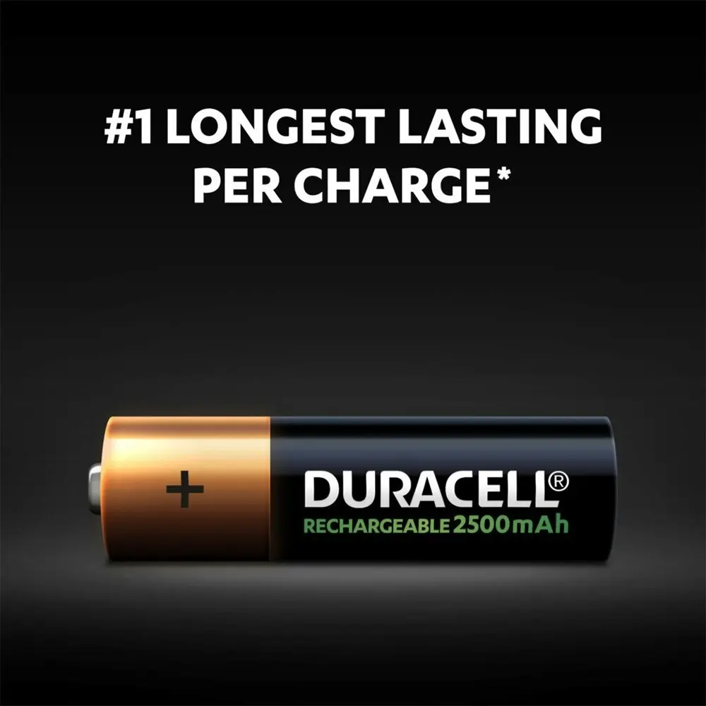 4pc Duracell Rechargeable AA Ion Battery Pack Ni-MH 900mAh Reusable Batteries