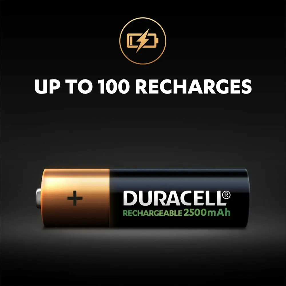 4pc Duracell Rechargeable AA Ion Battery Pack Ni-MH 900mAh Reusable Batteries