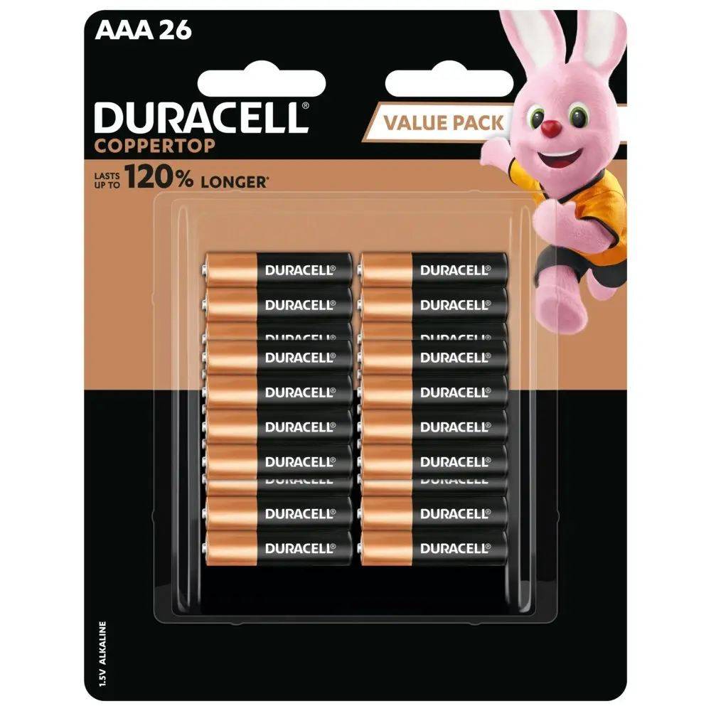 3x 26pc Duracell Coppertop AAA Size Alkaline Battery Single Use Batteries