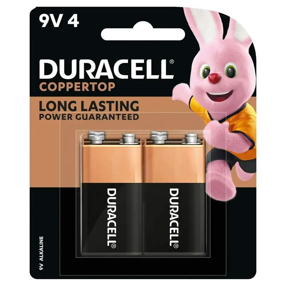 3x 4pc Duracell Coppertop 9V Alkaline Battery Pack Single Use Batteries