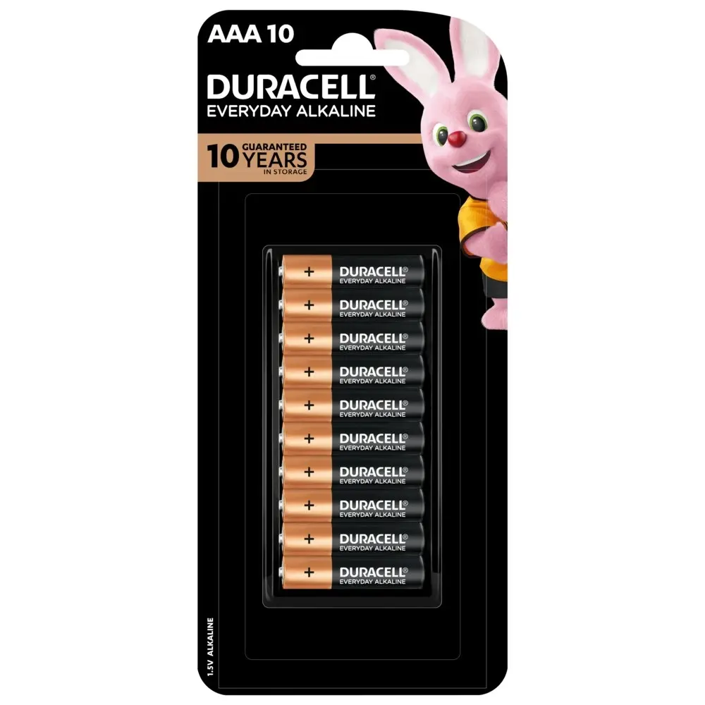 4x 10pc Duracell Everyday AAA Size Alkaline Battery Single Use Batteries