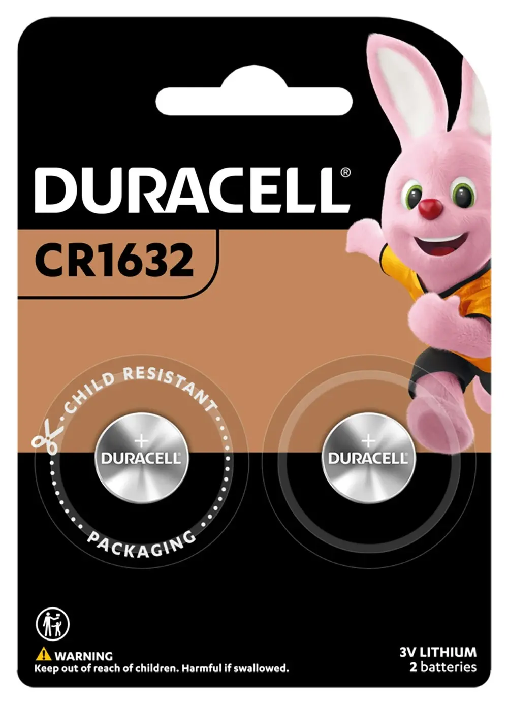 5x 2pc Duracell Specialty 1632 Coin Battery Pack Single Use Batteries