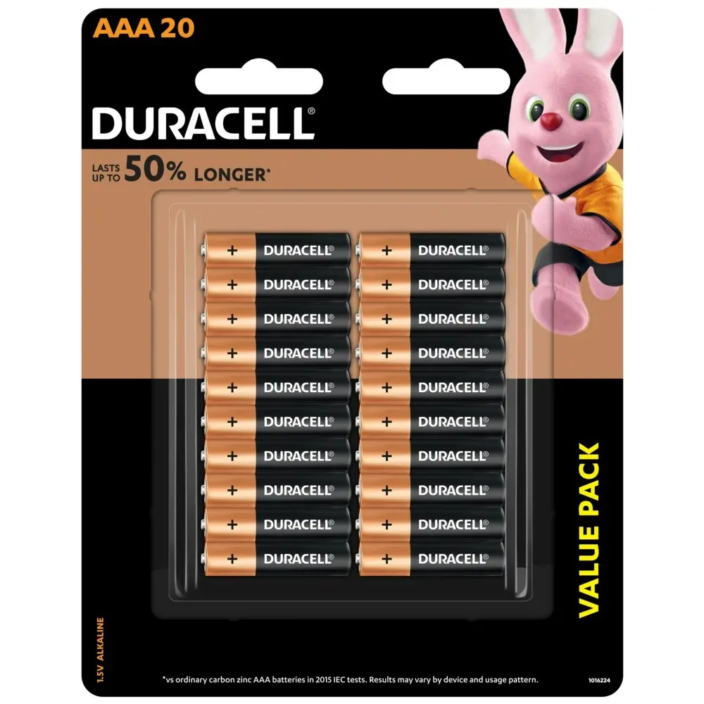 2x 20pc Duracell Coppertop AAA Size Alkaline Battery Single Use Batteries