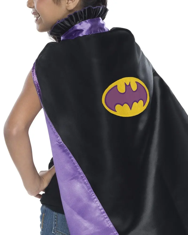 DC Comics Batgirl Purple Satin Cape Kids/Children Girls Halloween Party Costume