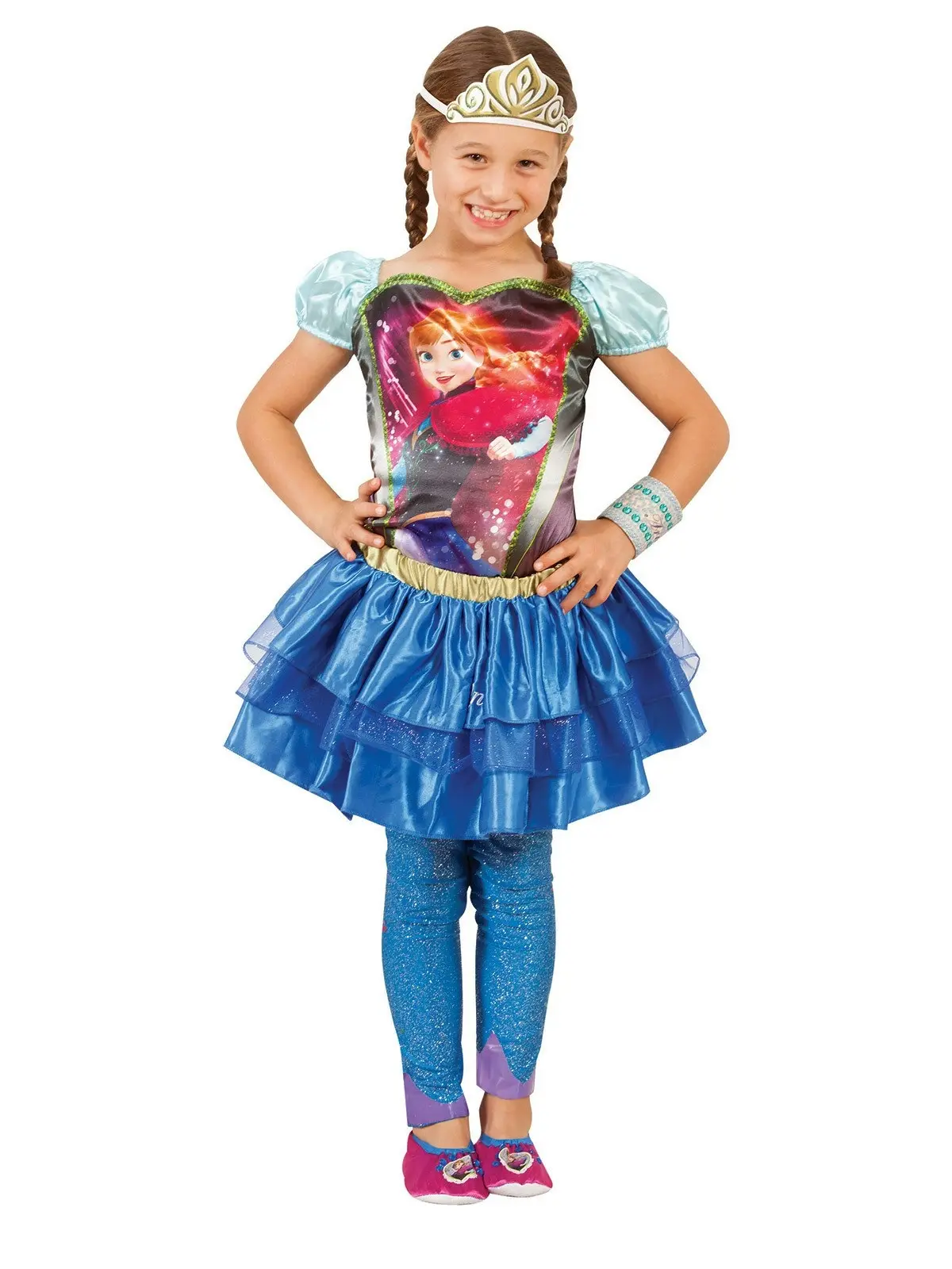 Disney Frozen Anna Fabric Wrist Band Kids/Children 3+ Glitter Arm Cuff Costume