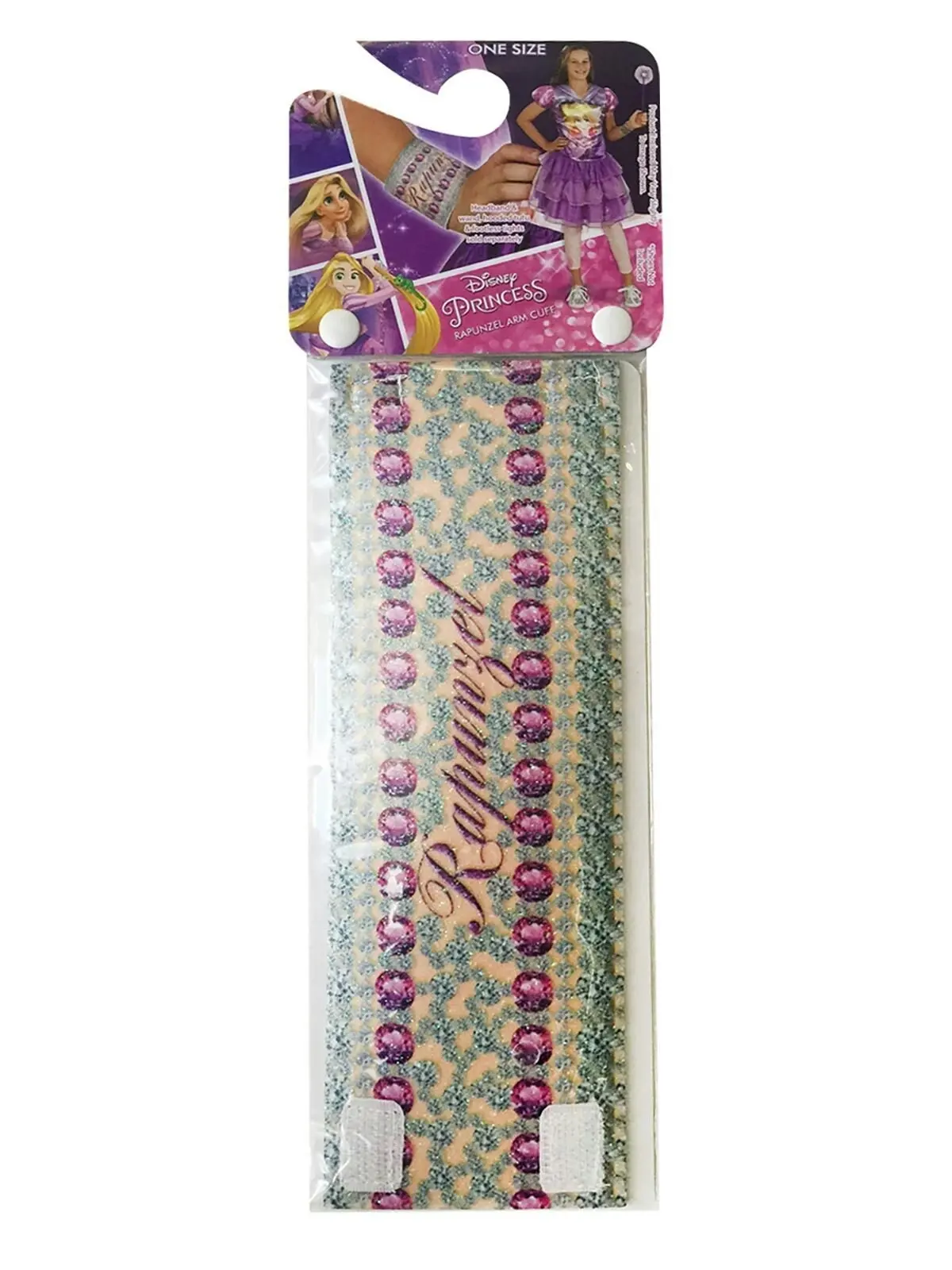 Disney Tangled Rapunzel Fabric Wrist Band Kids/Child 3+ Glitter Arm Cuff Costume