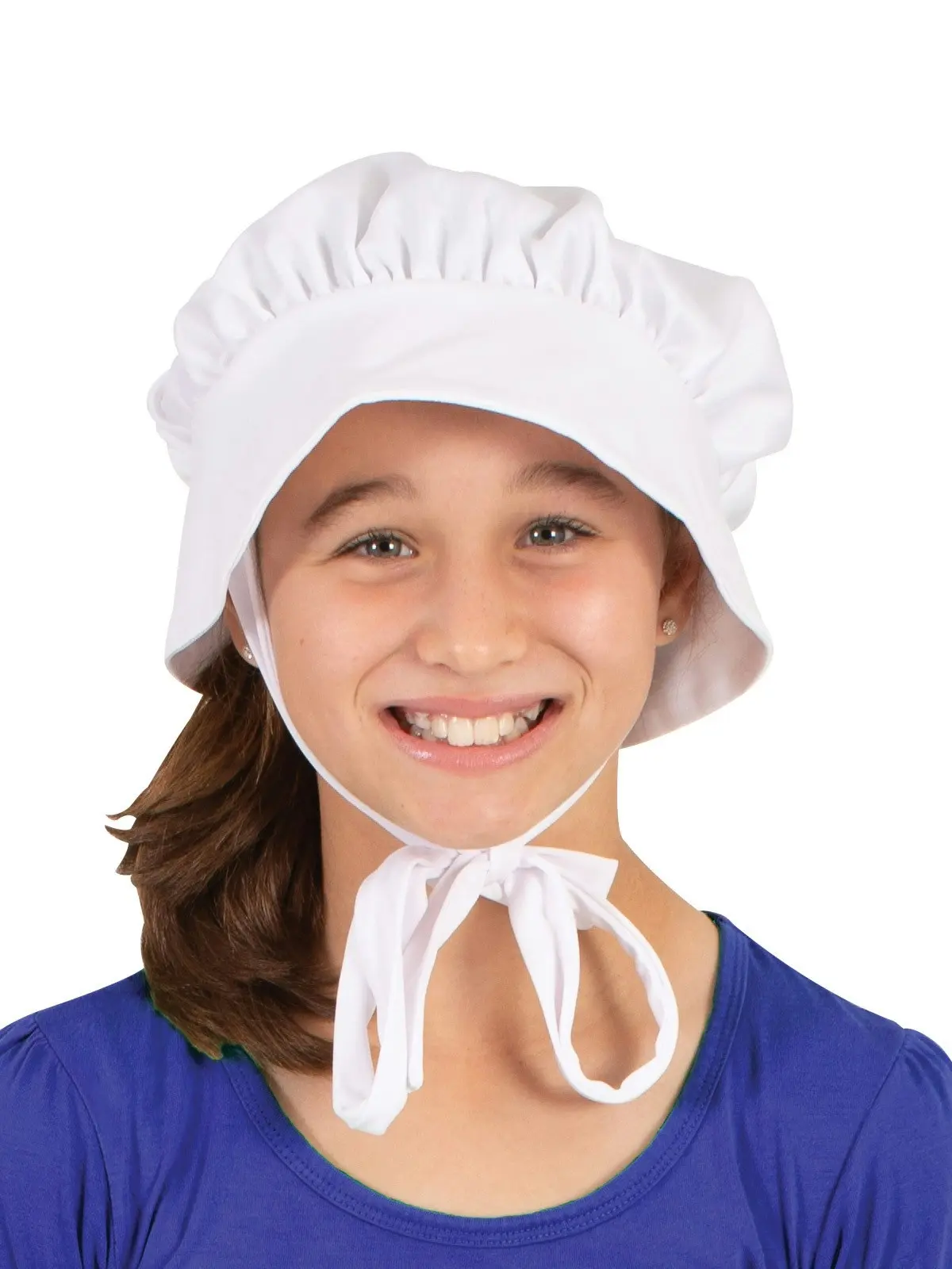 Historical Bonnet & Apron Set Girls Kids/Child 6+ Party Halloween Costume White