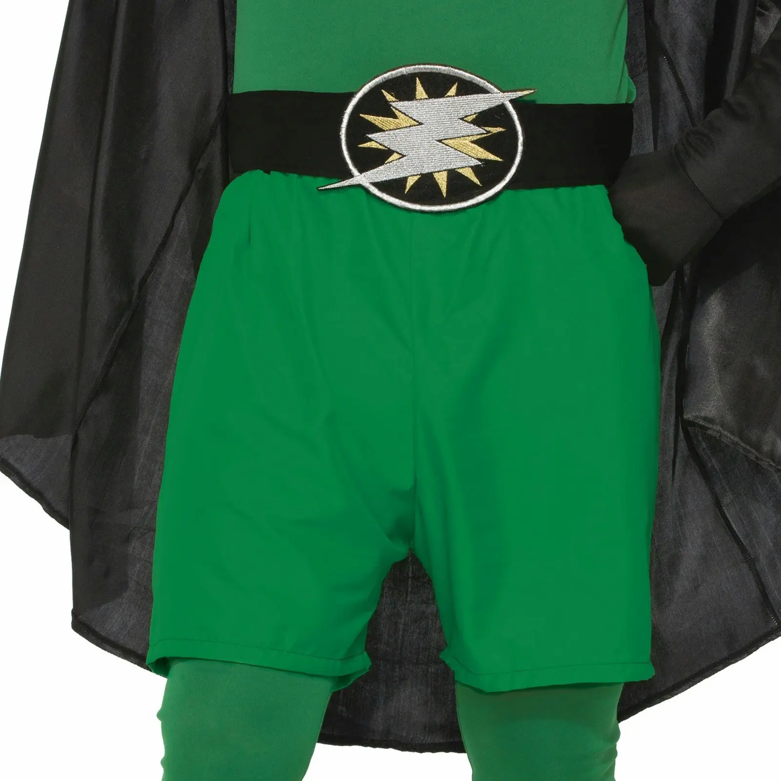 Hero Boxer Shorts Mens Superhero Costume Party Adult w/ Elastic Waist Belt Green