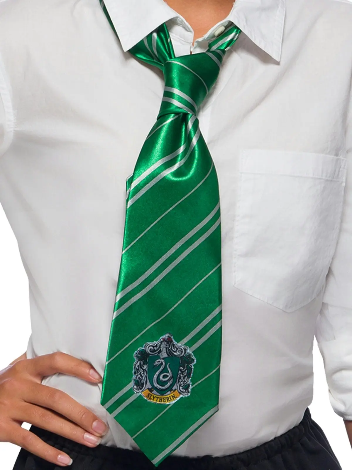 Harry Potter Slytherin Tie Stripes Unisex Party Costume Accessory Adult Green