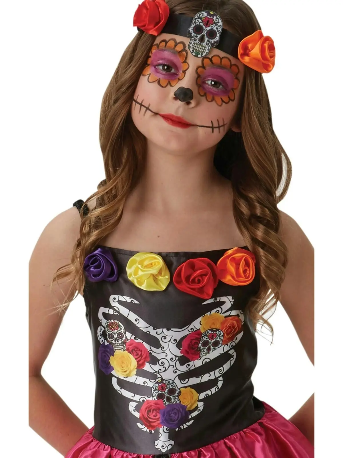 Rubies Sugar Skull Day Of The Dead Dress Up Halloween Party Costume Size 9-10y