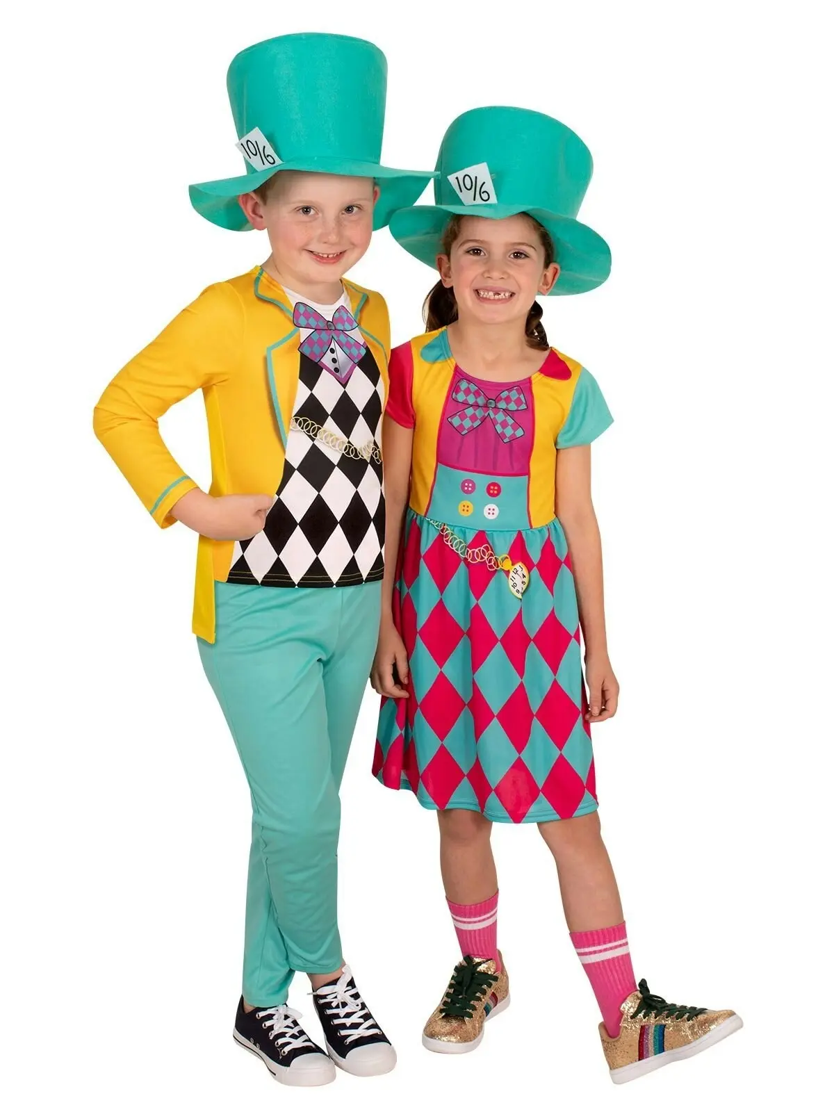 Disney Junior Mad Hatter Girls Classic Dress Up Halloween Party Costume Size 4-6