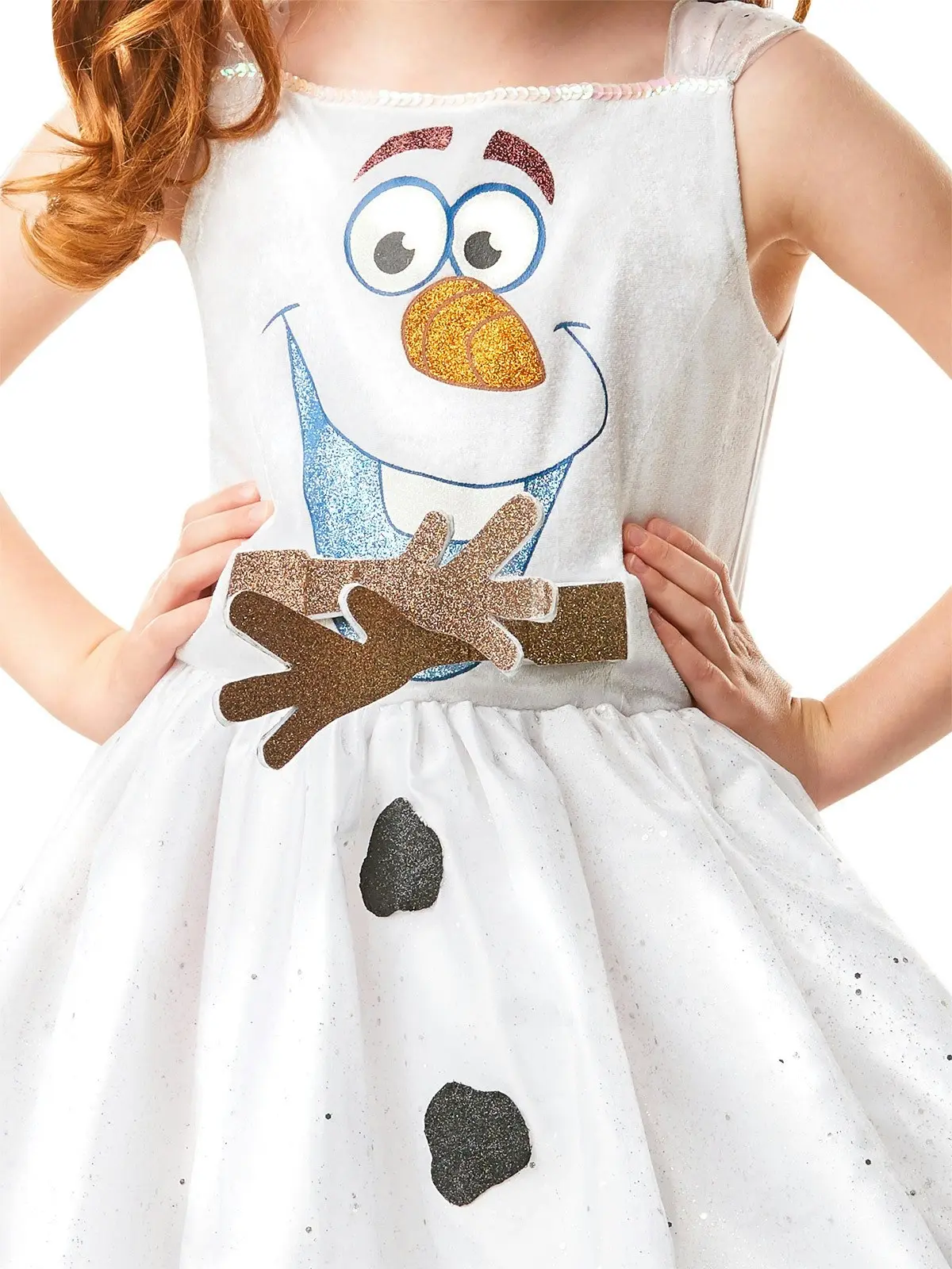 Disney Olaf Frozen 2 Tutu Dress Up Halloween Party Girls Costume White Size 4-6y