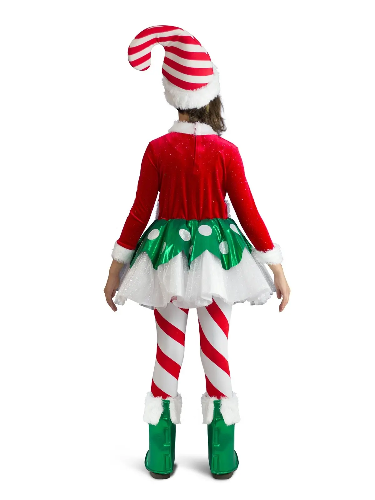 Princess Paradise Candy Cane Elf Princess Dress Up Christmas Costume Size M