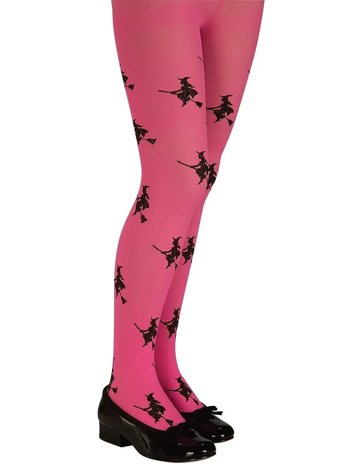 3PK Glitter Witch Tights Kids/Child Halloween Dress Up Party Costume Small Pink