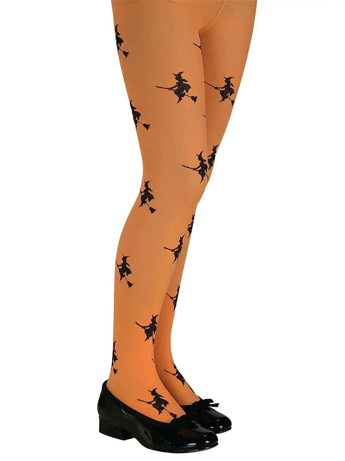 3PK Glitter Witch Tights Kids/Children Halloween Dress Up Costume Small Orange