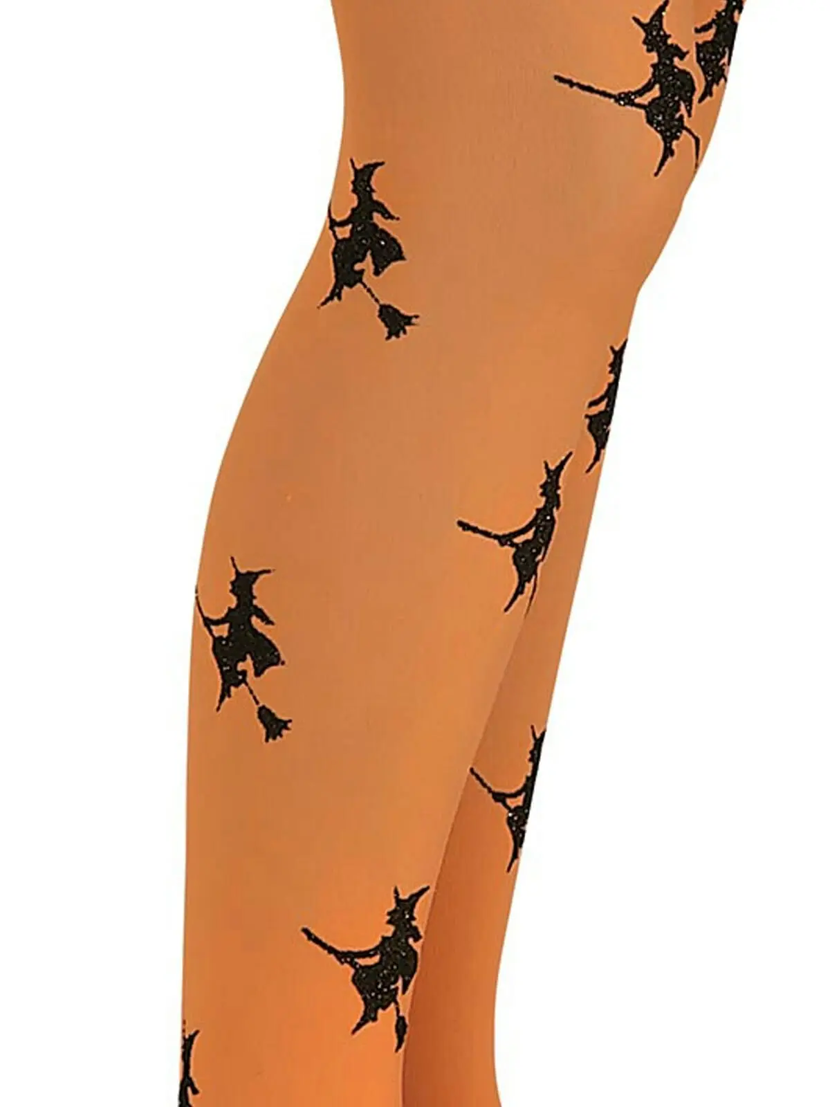 3PK Glitter Witch Tights Kids/Children Halloween Dress Up Costume Small Orange