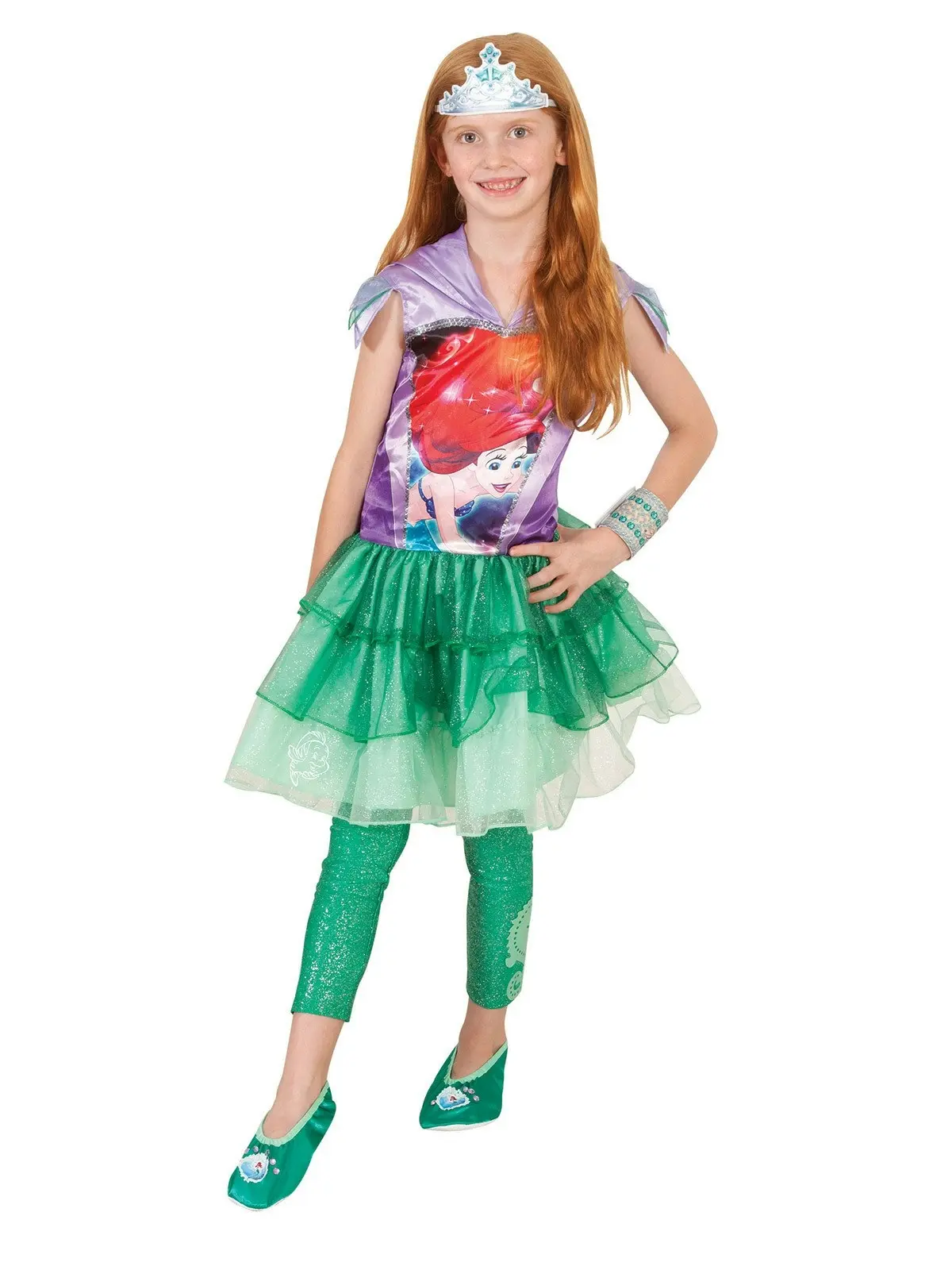 The Little Mermaid Ariel Fabric Wrist Band Kids 3+ Glitter Arm Cuff Costume