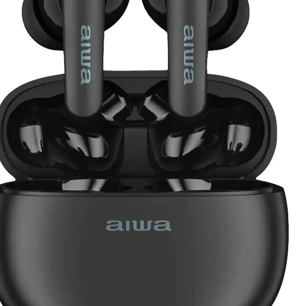 AIWA In-Ear Gelstem Bluetooth True-Wireless USB-A to USB-C Headphones ANC Black