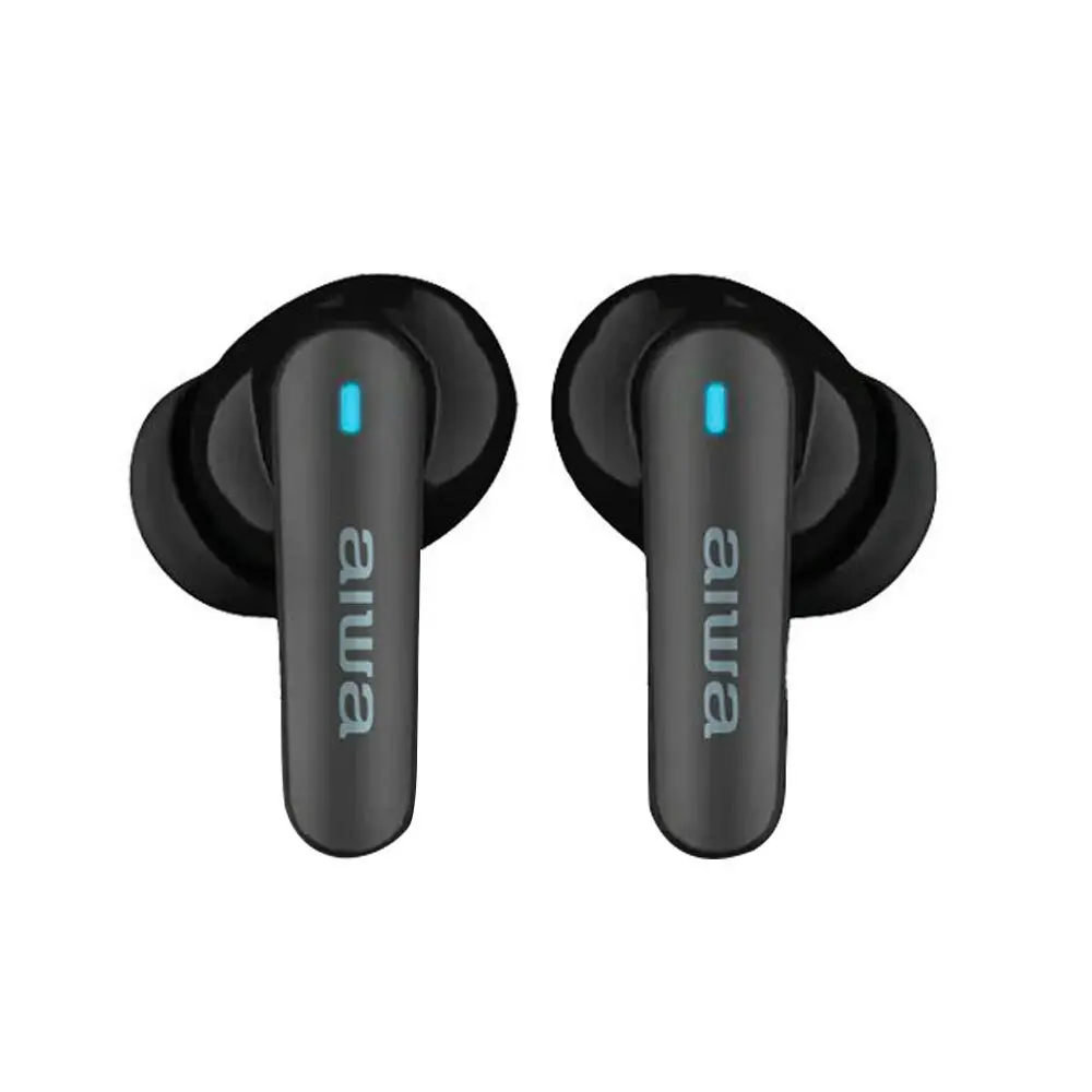 AIWA In-Ear Gelstem Bluetooth True-Wireless USB-A to USB-C Headphones ANC Black