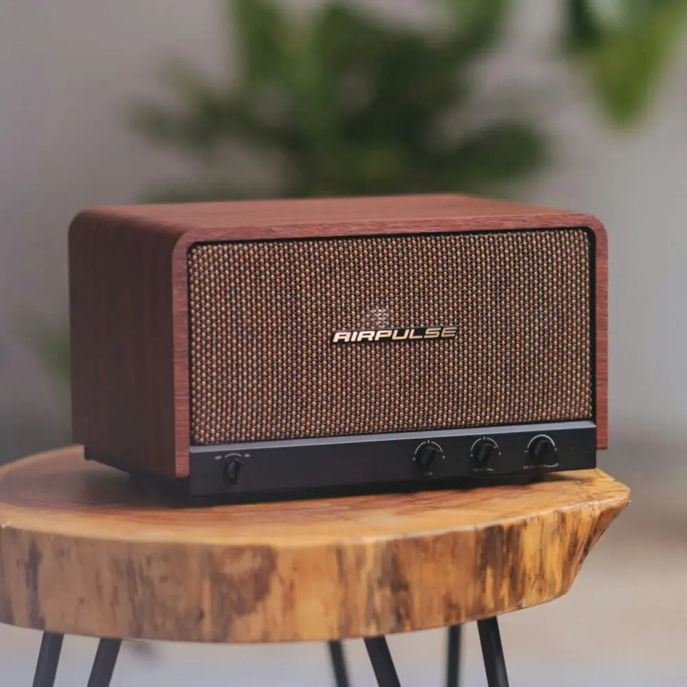 Airpulse P100X Multi-Driver Wireless Bluetooth Desktop Speaker System Cherrywood