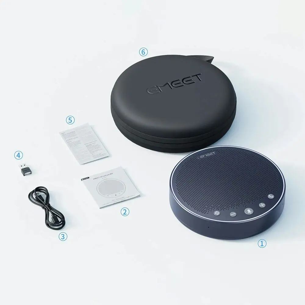 EMEET OfficeCore M3 Zoom-Certified Portable Speakerphone w/ 20-Hour Play Time