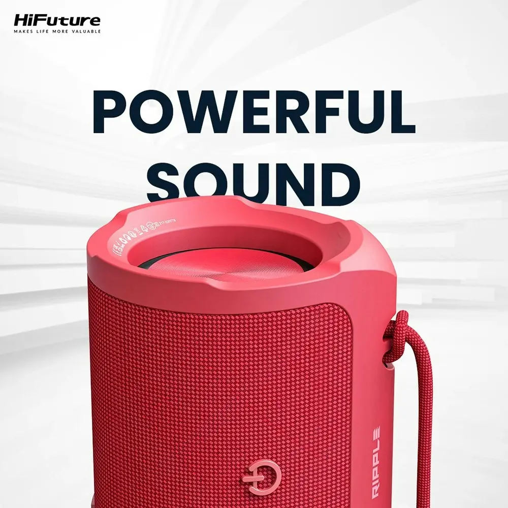 HiFuture Ripple 20W Portable Wireless Bluetooth Music/Sound Speaker w/ Strap Red