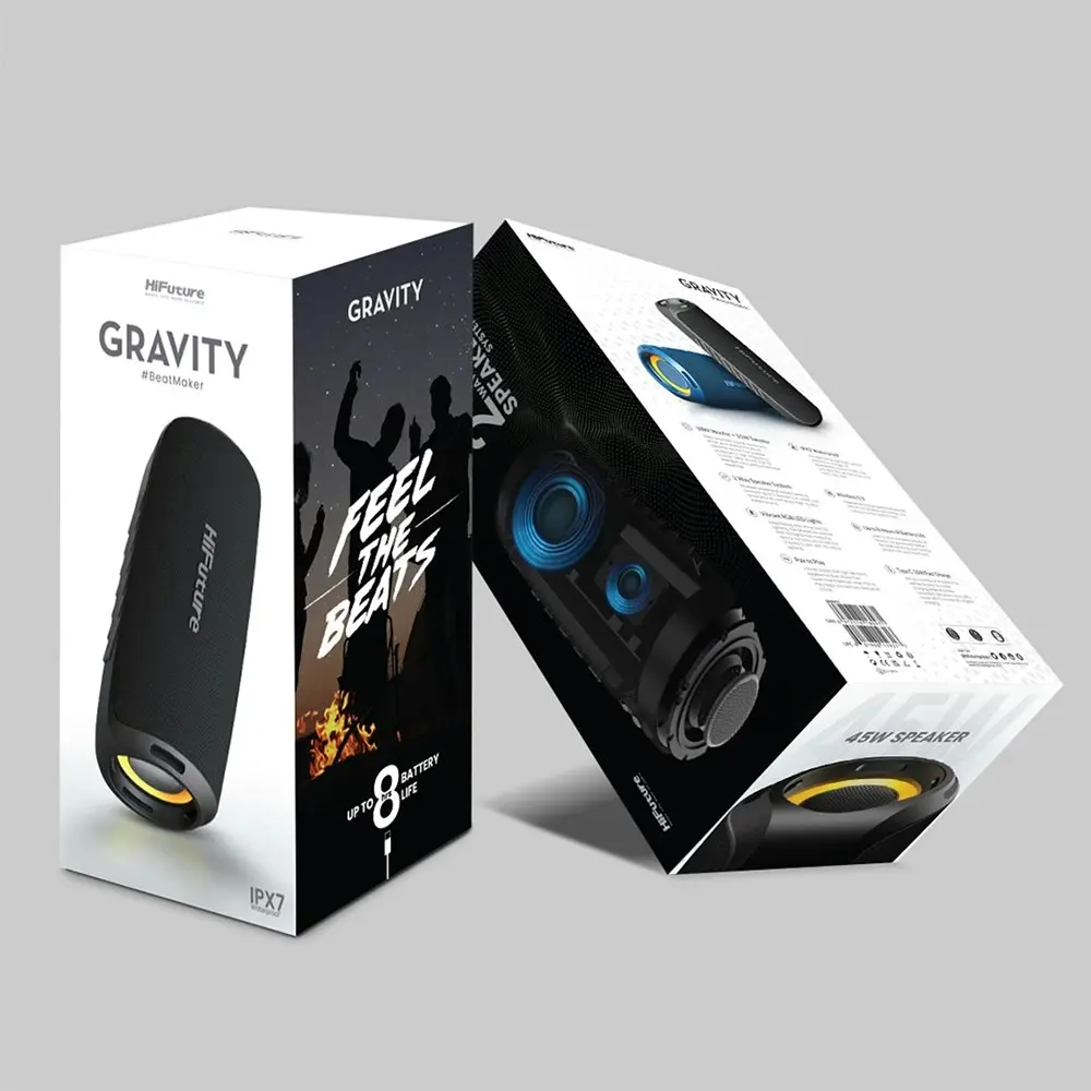 HiFuture Gravity 45W Portable Wireless Bluetooth Music Speaker w/ LED Lights BLK