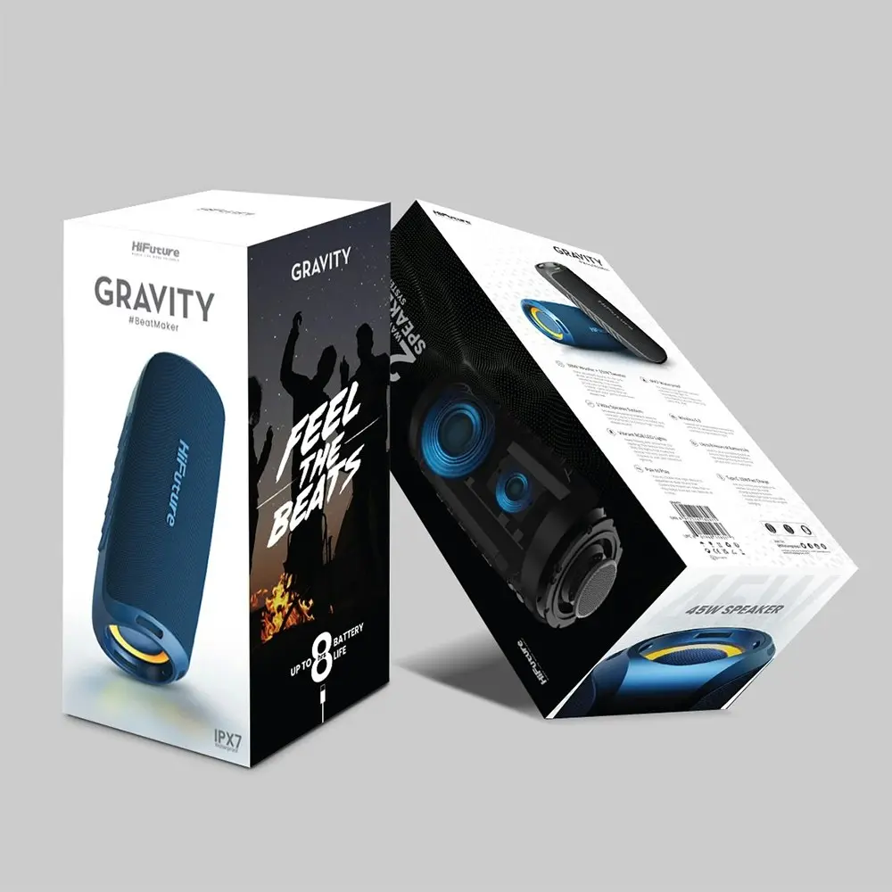 HiFuture Gravity 45W Portable Wireless Bluetooth Music Speaker w/LED Lights Blue