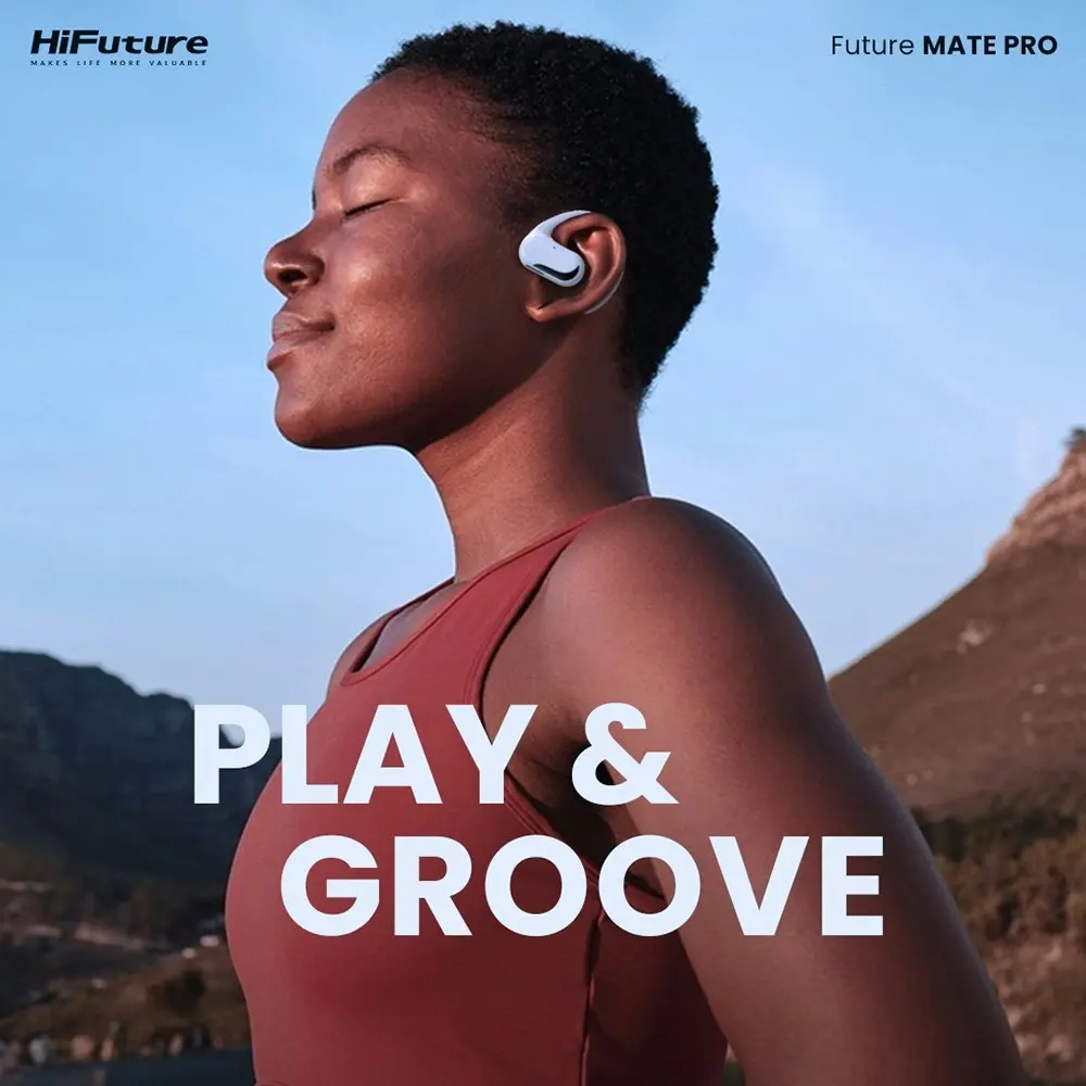 HiFuture FutureMate Pro Open Ear Air Conduction Wireless Earphones w/ 2-Mic BLK