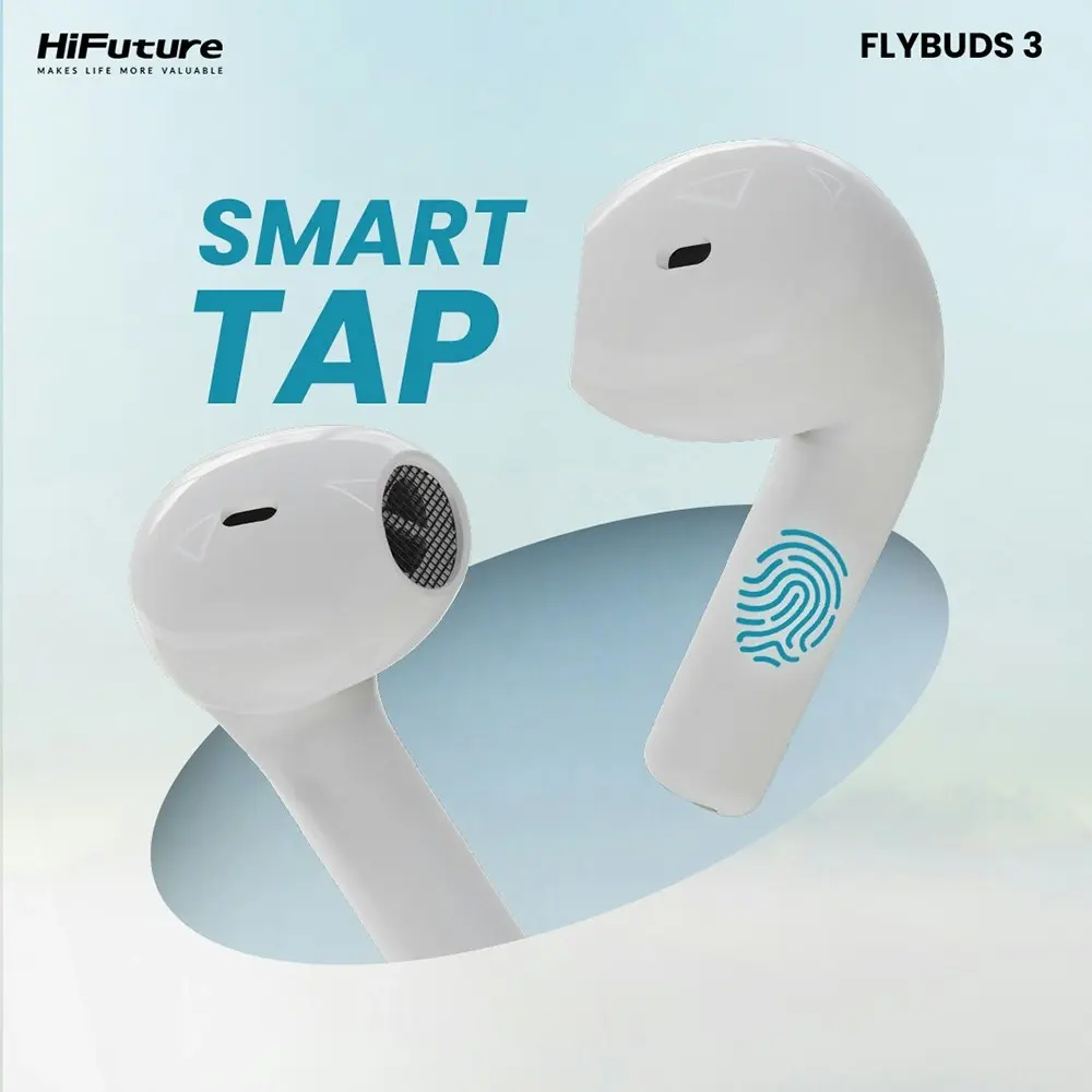 HiFuture Flybuds3 True Wireless Bluetooth Sweatproof Earbuds Noise Cancel Blue