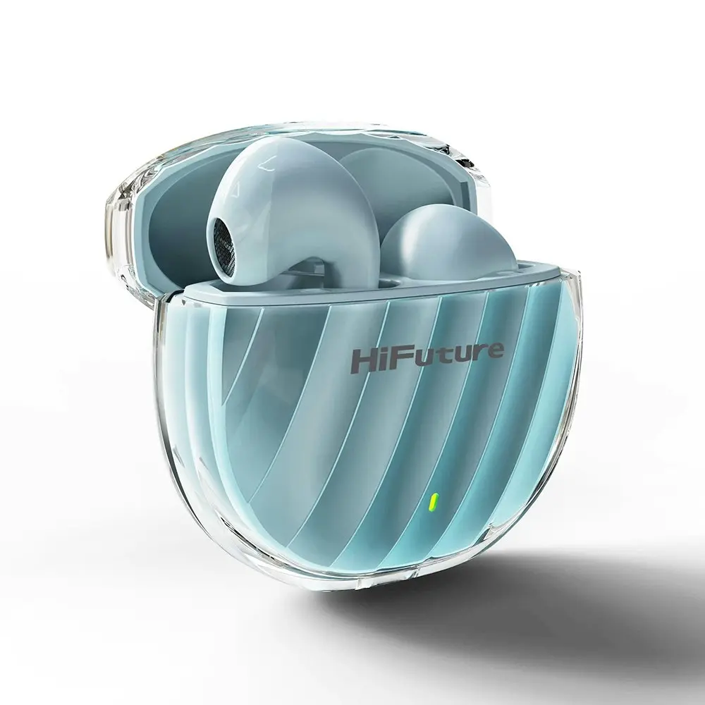 HiFuture Flybuds3 True Wireless Bluetooth Sweatproof Earbuds Noise Cancel Blue