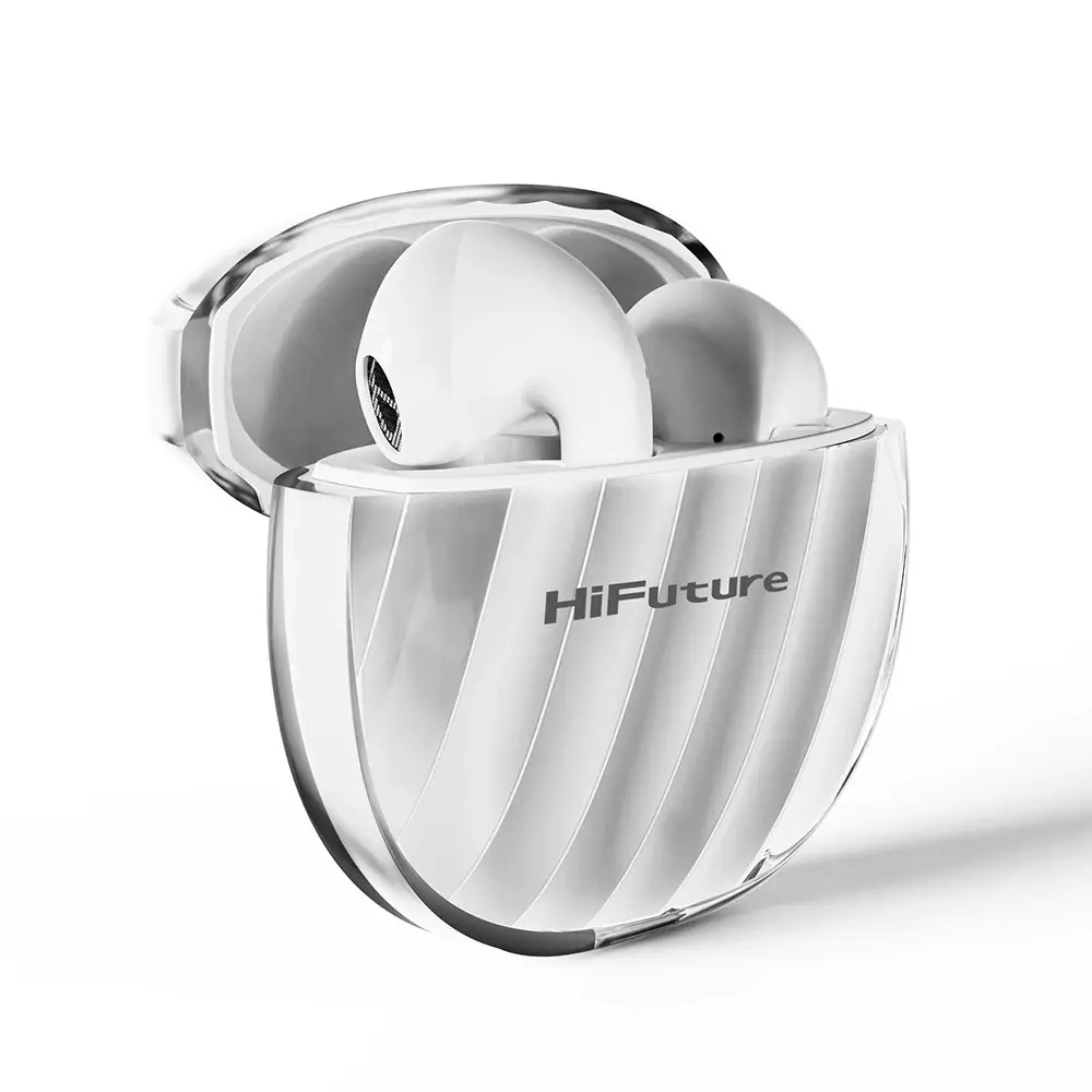 HiFuture Flybuds3 True Wireless Bluetooth Sweatproof Earbuds Noise Cancel White