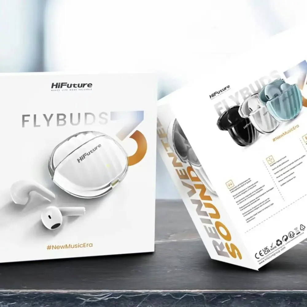 HiFuture Flybuds3 True Wireless Bluetooth Sweatproof Earbuds Noise Cancel White