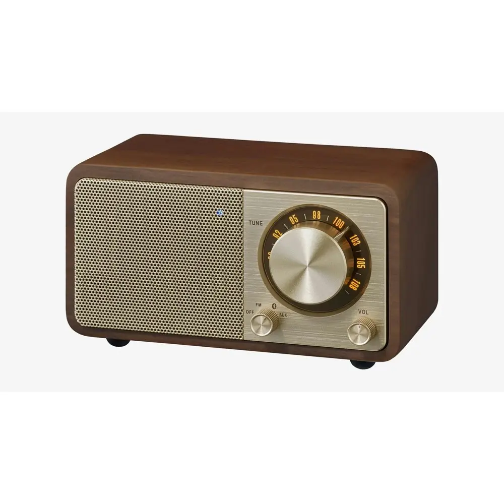 Sangean WR-7 FM/Bluetooth/Aux-In 12cm Wooden Cabinet Radio Portable Mini Stereo