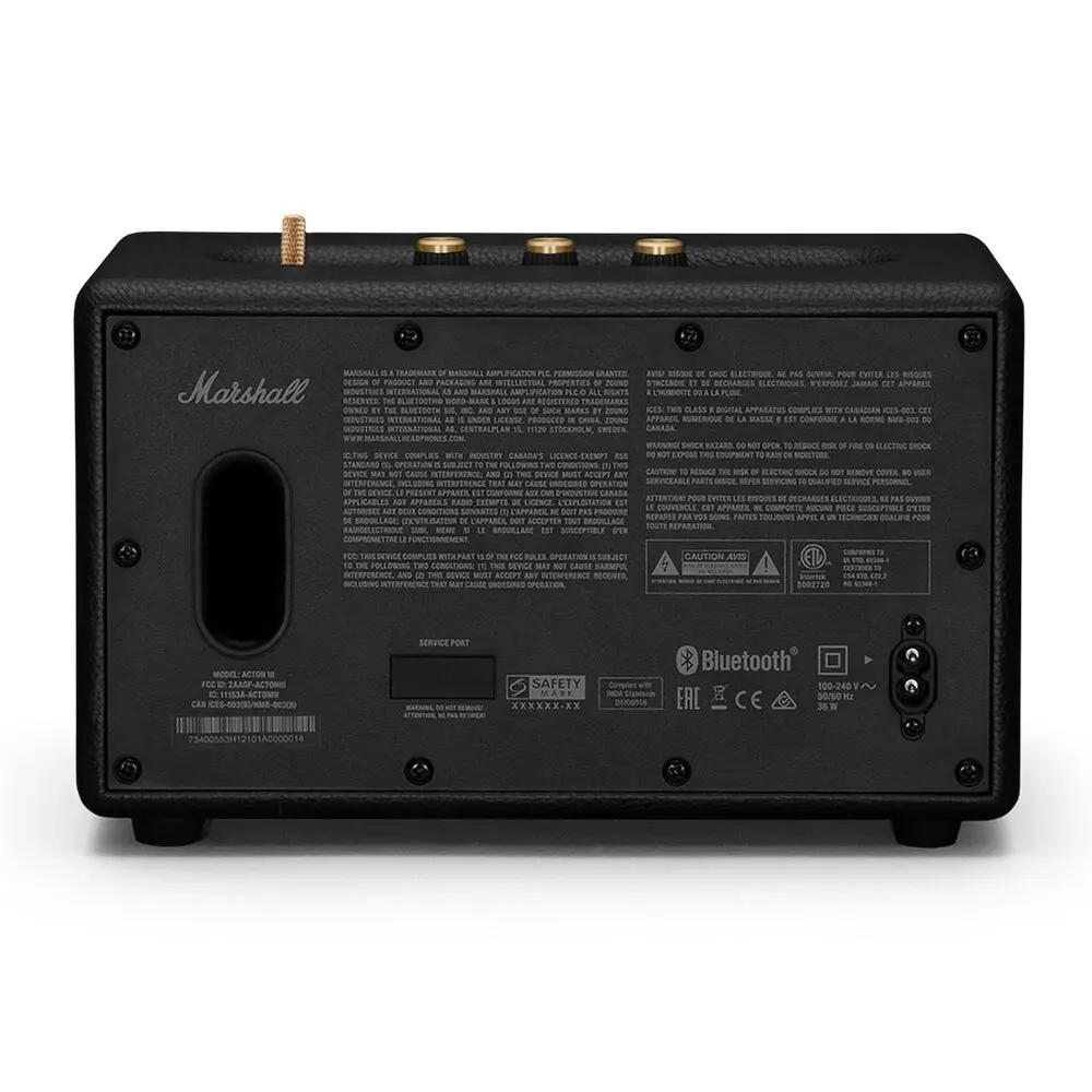 Marshall Acton III Vintage Bluetooth & 3.5mm Wired Home/TV Stereo Speaker Black